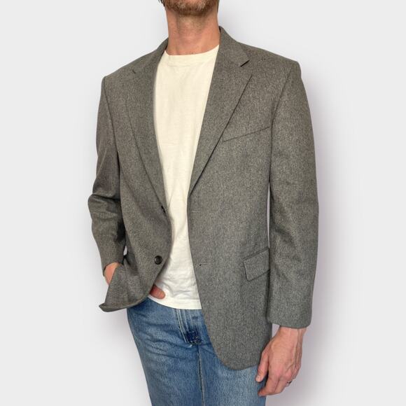 Oscar de La Renta Gray Wool Cashmere Blazer - Picture 4 of 7